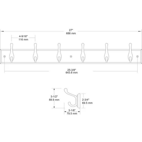 Coat racks heavy duty hooks lot of 4 - Picture 13 of 13